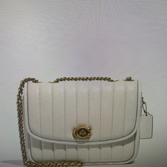 Madison Shoulder Bag with Quilting (Brass/Chalk) - Picture 1 of 9